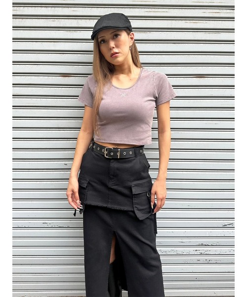 EGOIST（エゴイスト）の「ロゴ刺繍加工チビT（Tシャツ/カットソー・レディース・ライトブラウン/ネイビー/ブラック・FREE）」の22枚目の写真