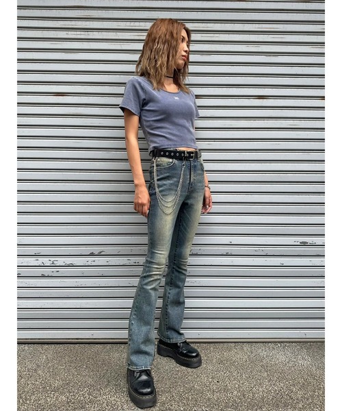 EGOIST（エゴイスト）の「ロゴ刺繍加工チビT（Tシャツ/カットソー・レディース・ライトブラウン/ネイビー/ブラック・FREE）」の19枚目の写真