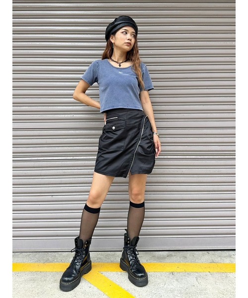 EGOIST（エゴイスト）の「ロゴ刺繍加工チビT（Tシャツ/カットソー・レディース・ライトブラウン/ネイビー/ブラック・FREE）」の16枚目の写真