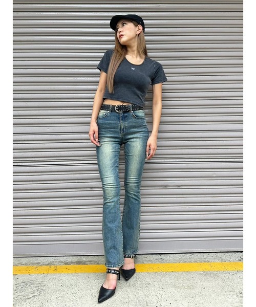 EGOIST（エゴイスト）の「ロゴ刺繍加工チビT（Tシャツ/カットソー・レディース・ライトブラウン/ネイビー/ブラック・FREE）」の15枚目の写真