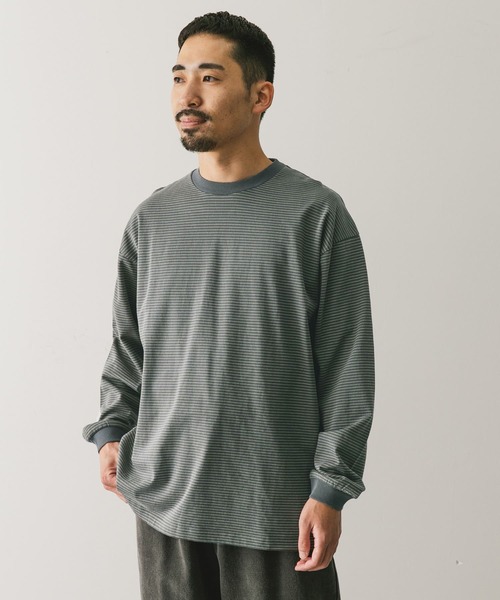 URBAN RESEARCH DOORS（アーバンリサーチドアーズ）の「ミジンボーダーロングスリーブ Tシャツ（Tシャツ/カットソー・メンズ・ホワイト/グレー/チャコールグレー・MEDIUM/LARGE）」の16枚目の写真