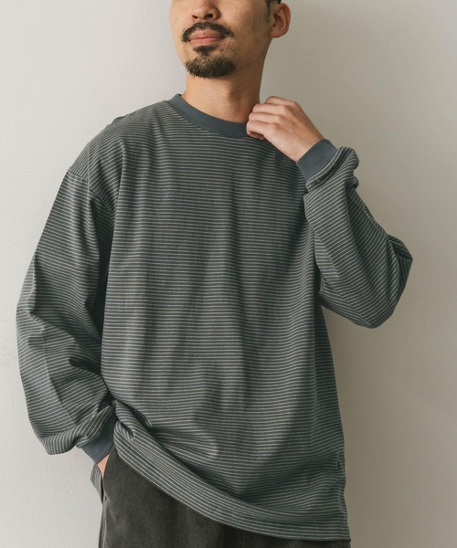 URBAN RESEARCH DOORS（アーバンリサーチドアーズ）の「ミジンボーダーロングスリーブ Tシャツ（Tシャツ/カットソー・メンズ・ホワイト/グレー/チャコールグレー・MEDIUM/LARGE）」の15枚目の写真