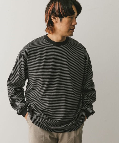 URBAN RESEARCH DOORS（アーバンリサーチドアーズ）の「ミジンボーダーロングスリーブ Tシャツ（Tシャツ/カットソー・メンズ・ホワイト/グレー/チャコールグレー・MEDIUM/LARGE）」の13枚目の写真