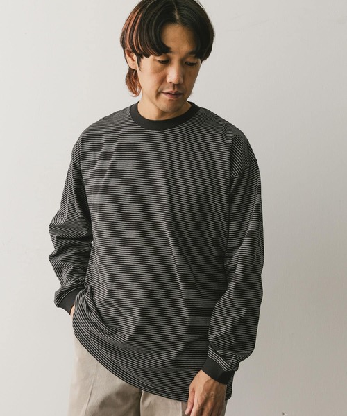 URBAN RESEARCH DOORS（アーバンリサーチドアーズ）の「ミジンボーダーロングスリーブ Tシャツ（Tシャツ/カットソー・メンズ・ホワイト/グレー/チャコールグレー・MEDIUM/LARGE）」の12枚目の写真