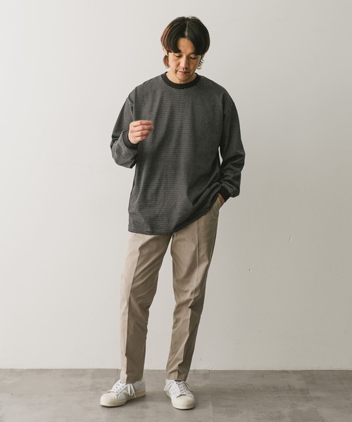 URBAN RESEARCH DOORS（アーバンリサーチドアーズ）の「ミジンボーダーロングスリーブ Tシャツ（Tシャツ/カットソー・メンズ・ホワイト/グレー/チャコールグレー・MEDIUM/LARGE）」の10枚目の写真