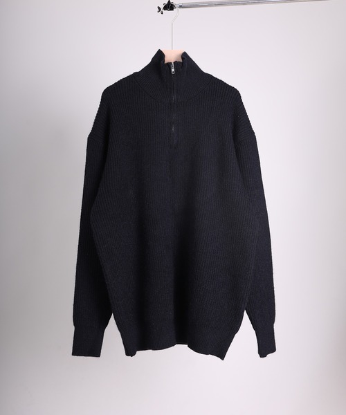 aimoha（アイモハ）の「【aimoha neo】ハーフジップドロップショルダーニット（ニット/セーター・メンズ・ホワイト/ブラック/グレー・MEDIUM/LARGE/X-LARGE/XX-LARGE）」の2枚目の写真