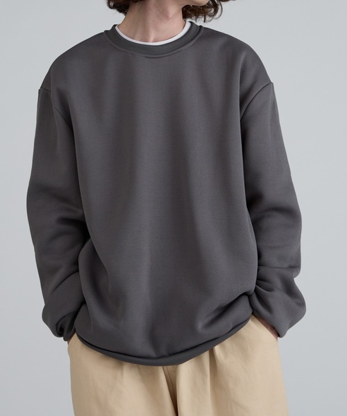 ROOPTOKYO（ループトウキョウ）の「ベーシック クルーリブスウェット ルーズシルエット（スウェット・メンズ・ベージュ/チャコール/アッシュ/サックスブルー/ブラック・L/XL/M）」の4枚目の写真