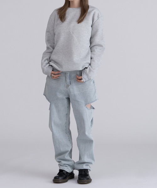 ROOPTOKYO（ループトウキョウ）の「ベーシック クルーリブスウェット ルーズシルエット（スウェット・メンズ・ベージュ/チャコール/アッシュ/サックスブルー/ブラック・L/XL/M）」の15枚目の写真