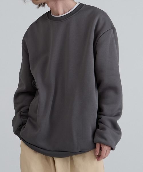 ROOPTOKYO（ループトウキョウ）の「ベーシック クルーリブスウェット ルーズシルエット（スウェット・メンズ・ベージュ/チャコール/アッシュ/サックスブルー/ブラック・L/XL/M）」の18枚目の写真