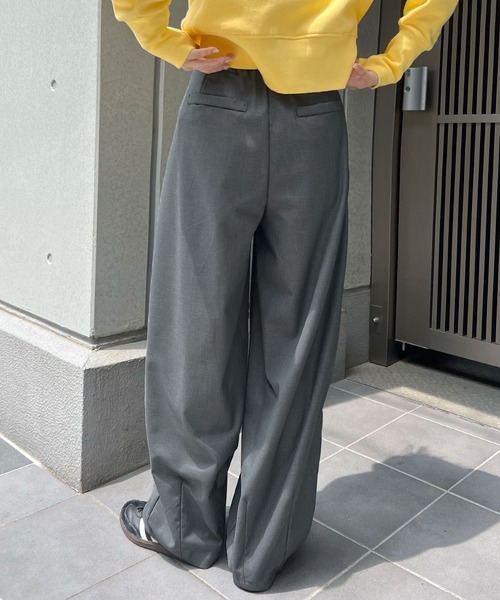 ABYS(アビス)の「ツータックワイドカーブスラックス(スラックス・レディース・グレー/ブラック・LARGE/MEDIUM)」の8枚目の写真