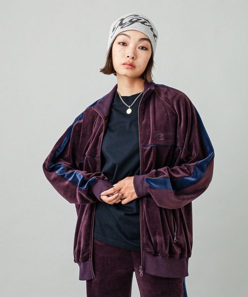 【X‐girl】VELOUR COMPACT TRACK JACKET X-girl（エックスガール）の「VELOUR TRACK JACKET（ブルゾン
