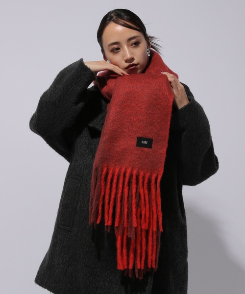 HARE（ハレ）の「ハイショクシャギーマフラー(HARE)（マフラー・レディース・ブラック/グレー/レッド/ブルー・FREE）」の13枚目の写真