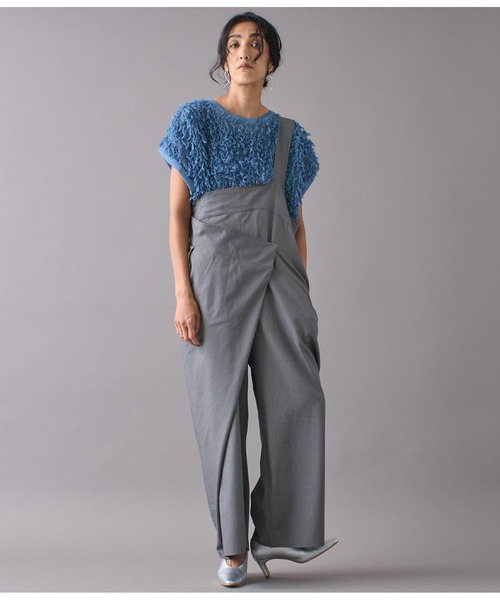 Settimissimo（セッティミッシモ）の「ワンショルダードレープデザインオールインワン（サロペット/オーバーオール・レディース・ブラック/グレー・FREE）」の9枚目の写真