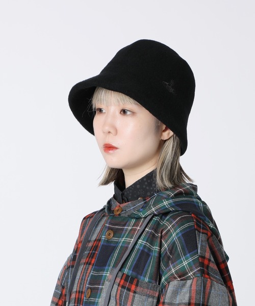 希少 Vivienne Westwood チェック オーブ クロッシェ帽子 希少 Vivienne Westwood チェック オーブ クロッシェ帽子