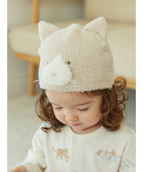 gelato pique(ジェラートピケ)の「【BABY】ベビモコキャットキャップ(その他ベビー用品・キッズ・グレー/ベージュ・FREE)」の3枚目の写真