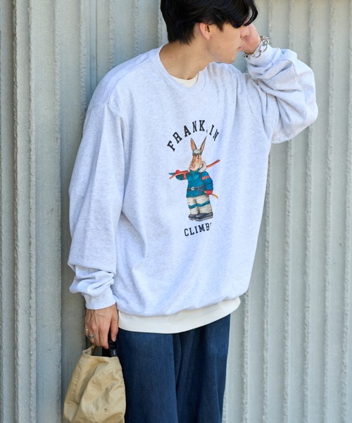 Franklin Climbing（フランクリンクライミング）の「【Franklin Climbing】ビックシルエットウサギスキーロゴクルースウェット（スウェット・メンズ・アイボリー/チャコールグレー/ライトグレー・LARGE/MEDIUM）」の18枚目の写真