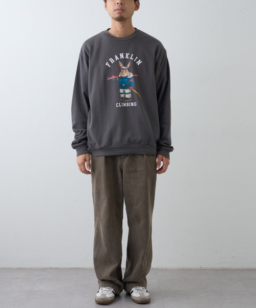 Franklin Climbing（フランクリンクライミング）の「【Franklin Climbing】ビックシルエットウサギスキーロゴクルースウェット（スウェット・メンズ・アイボリー/チャコールグレー/ライトグレー・LARGE/MEDIUM）」の13枚目の写真