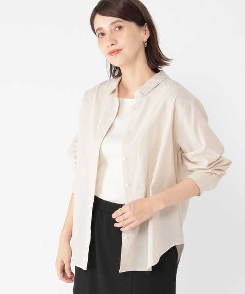 studio CLIP(スタディオクリップ)の「【3シーズンシリーズ】シングルガーゼベーシックシャツ(シャツ/ブラウス・レディース・サックスブルー/ライトグレー/ダークグレー/イエロー・FREE)」の4枚目の写真