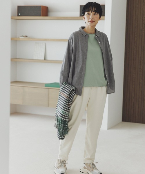 studio CLIP(スタディオクリップ)の「【3シーズンシリーズ】シングルガーゼベーシックシャツ(シャツ/ブラウス・レディース・サックスブルー/ライトグレー/ダークグレー/イエロー・FREE)」の8枚目の写真