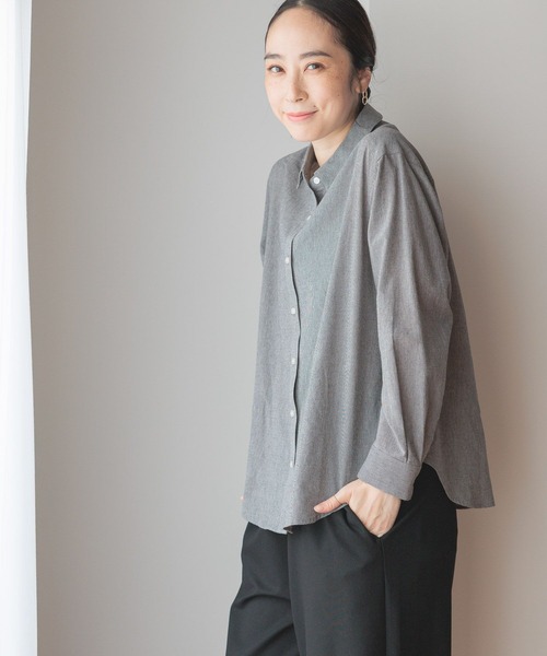 studio CLIP(スタディオクリップ)の「【3シーズンシリーズ】シングルガーゼベーシックシャツ(シャツ/ブラウス・レディース・サックスブルー/ライトグレー/ダークグレー/イエロー・FREE)」の10枚目の写真