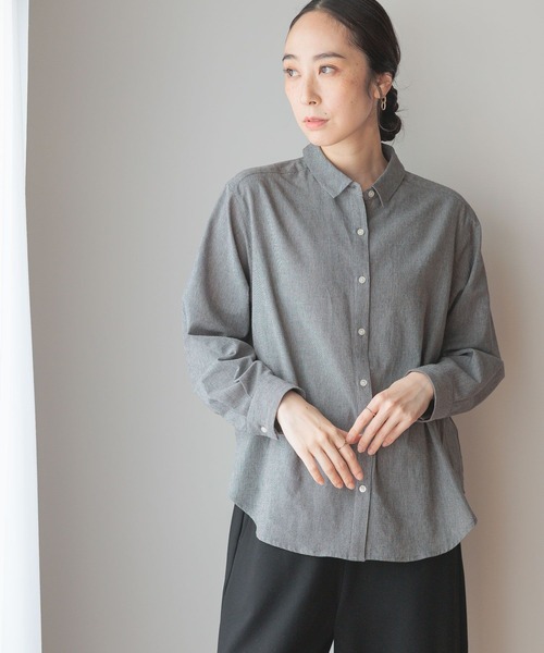 studio CLIP(スタディオクリップ)の「【3シーズンシリーズ】シングルガーゼベーシックシャツ(シャツ/ブラウス・レディース・サックスブルー/ライトグレー/ダークグレー/イエロー・FREE)」の11枚目の写真
