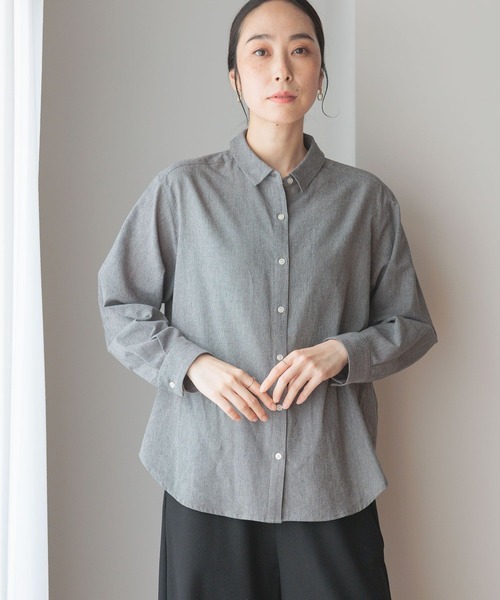 studio CLIP(スタディオクリップ)の「【3シーズンシリーズ】シングルガーゼベーシックシャツ(シャツ/ブラウス・レディース・サックスブルー/ライトグレー/ダークグレー/イエロー・FREE)」の13枚目の写真