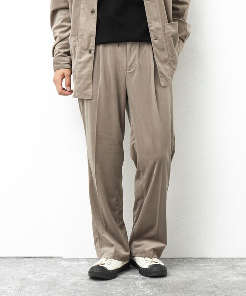 NOLLEY’S(ノーリーズ)の「【WORK ABOUT】トリコットコールイージーワイドパンツ(その他パンツ・メンズ・ベージュ/グレイッシュベージュ/ブラック/ネイビー・M/L/S)」の3枚目の写真