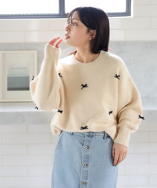 バーバリーブルーレーベル　半袖ニット　サマーセーター　バックオープン　リボン 10-157323-0323.jpg