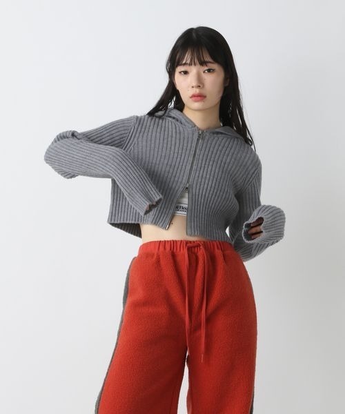 JEANASIS（ジーナシス）の「【Les Fleurs】リブニットZIPパーカー