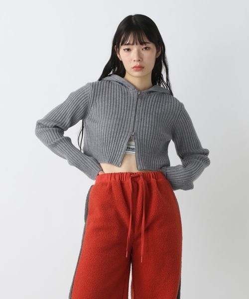 JEANASIS（ジーナシス）の「【Les Fleurs】リブニットZIPパーカー