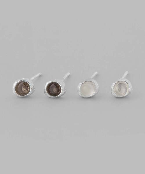 ANEMONE（アネモネ）の「メタルフレーム天然石ピアス[silver925]（ピアス（両耳用）・レディース・クリア/ブラウン/ブラック・FREE）」の7枚目の写真