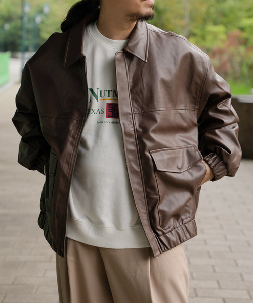 VENCEEXCHANGE（ヴァンスエクスチェンジ）の「A-2合皮ジャケット（その他アウター・メンズ・ブラウン/ブラック・L/M）」の3枚目の写真