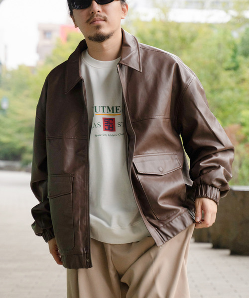 VENCEEXCHANGE（ヴァンスエクスチェンジ）の「A-2合皮ジャケット（その他アウター・メンズ・ブラウン/ブラック・L/M）」の6枚目の写真