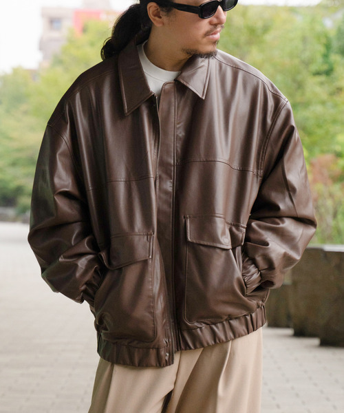 VENCEEXCHANGE（ヴァンスエクスチェンジ）の「A-2合皮ジャケット（その他アウター・メンズ・ブラウン/ブラック・L/M）」の10枚目の写真