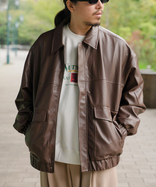 VENCEEXCHANGE（ヴァンスエクスチェンジ）の「A-2合皮ジャケット（その他アウター・メンズ・ブラウン/ブラック・L/M）」の8枚目の写真