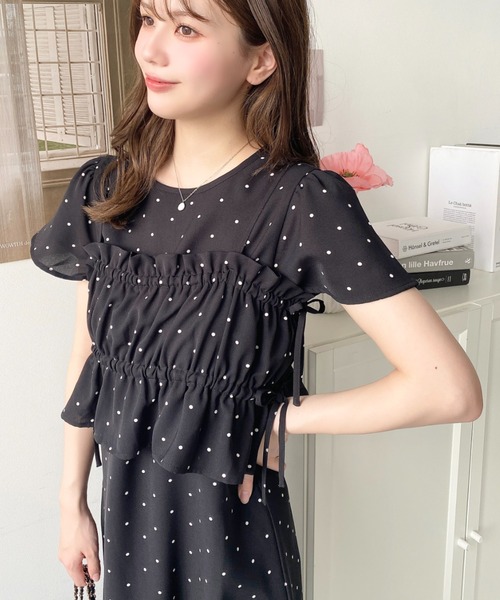 moment+（モーメントプラス）の「半袖ビスチェ付きワンピース（ワンピース・レディース・ブラック/ブラック系その他/チャコールグレー/ホワイト系その他・M/L）」の21枚目の写真