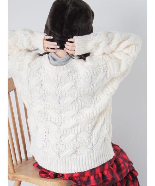 ehka sopo(エヘカソポ)の「ポンポン付ニット(ニット/セーター・レディース・ピンク/イエロー/オフホワイト/グレー・F)」の8枚目の写真