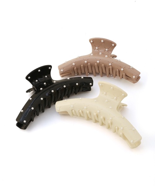MIELI INVARIANT（ミエリインヴァリアント）の「Pearl Dot Curve Hair Clip（バレッタ/ヘアクリップ・レディース・アイボリー/グレイッシュベージュ/ブラック・FREE）」の9枚目の写真