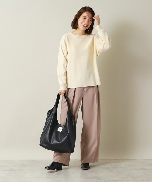 ITS'DEMO（イッツデモ）の「◆【通勤に／A4対応】パッチ付きラウンドトート（トートバッグ・レディース・シルバー/ブラック/ナチュラル/ブロンズ・00）」の8枚目の写真