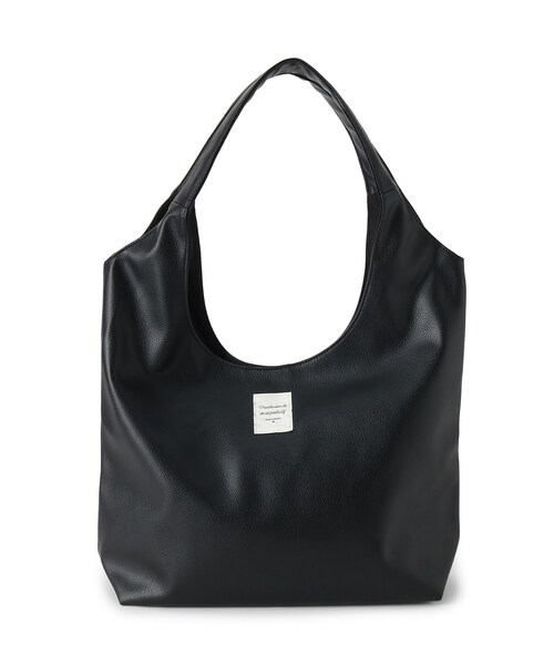 ITS'DEMO（イッツデモ）の「◆【通勤に／A4対応】パッチ付きラウンドトート（トートバッグ・レディース・シルバー/ブラック/ナチュラル/ブロンズ・00）」の14枚目の写真