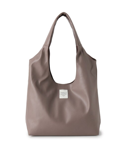 ITS'DEMO（イッツデモ）の「◆【通勤に／A4対応】パッチ付きラウンドトート（トートバッグ・レディース・シルバー/ブラック/ナチュラル/ブロンズ・00）」の15枚目の写真