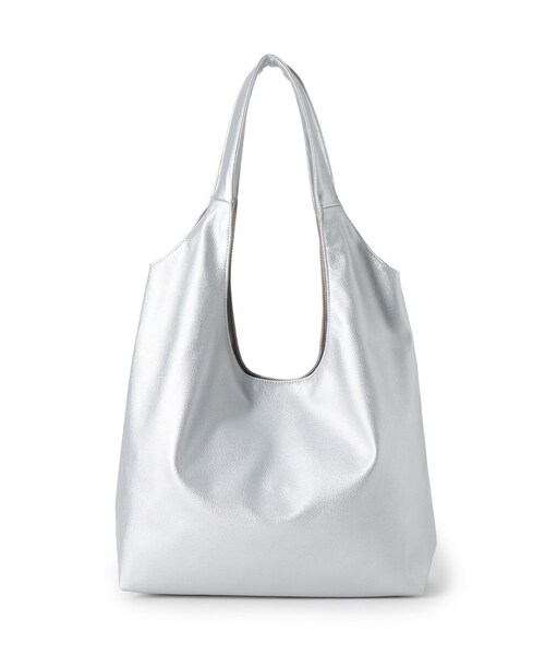 ITS'DEMO（イッツデモ）の「◆【通勤に／A4対応】パッチ付きラウンドトート（トートバッグ・レディース・シルバー/ブラック/ナチュラル/ブロンズ・00）」の18枚目の写真