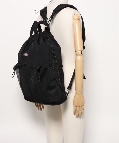 Dickies（ディッキーズ）の「【Dickies】3WAY MP DS SACK / ディッキーズ スリーウェイ ドローストリング ナップザック（バックパック/リュック・メンズ・グレー/アイボリー/ブラック・FREE）」の4枚目の写真