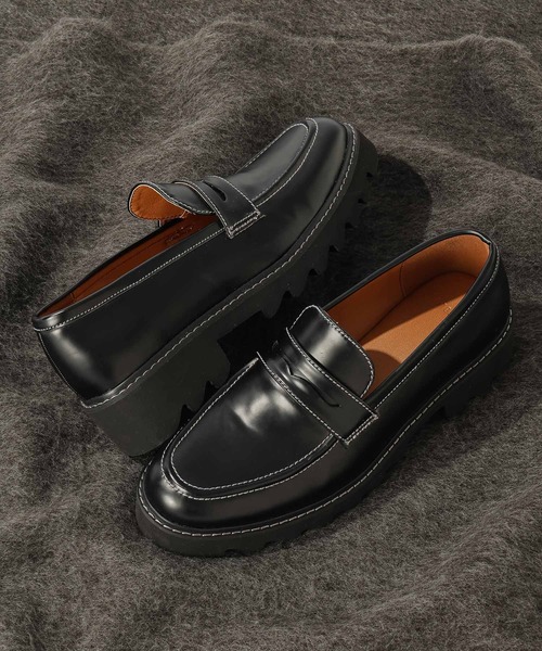 (take)ブラック レザー ドレスシューズ セール】シンセティックレザー/アソートシャークソールレザードレス