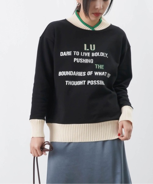 【セール】LC/LLL 裏毛ドッキングロゴプリントカットソー（Tシャツ/カットソー）｜LUCA/LADY LUCK LUCA（ルカ/レディラックルカ）