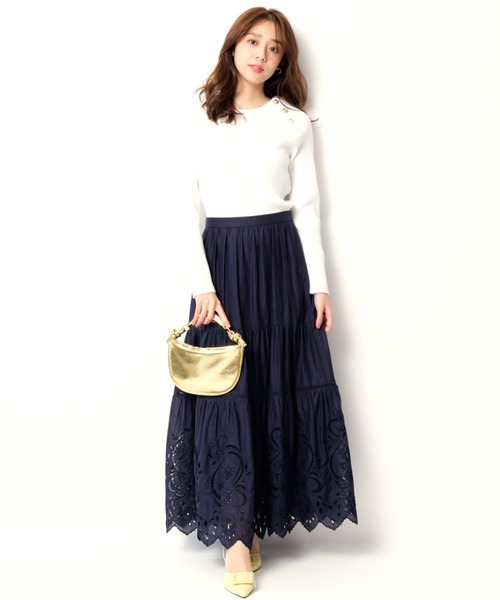 JUSGLITTY（ジャスグリッティー）の「カットワークティアードスカート