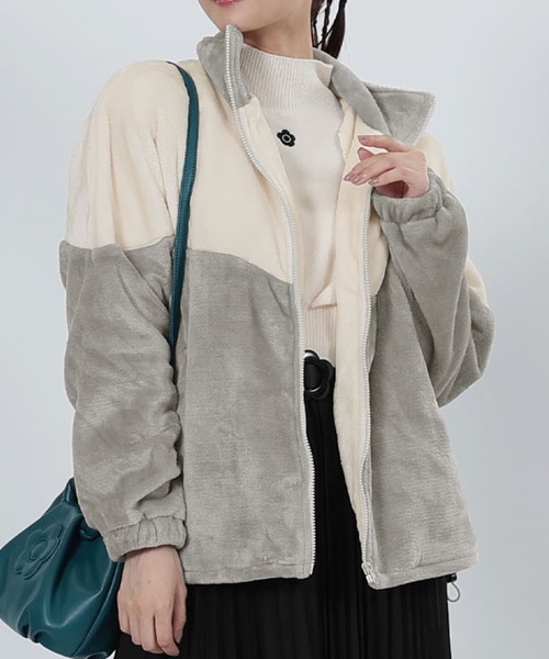 MARY QUANT(マリークワント)の「バイカラーフリースビッグ ブルゾン MARY QUANT(マリークワント)の「バイカラーフリースビッグ ブルゾン