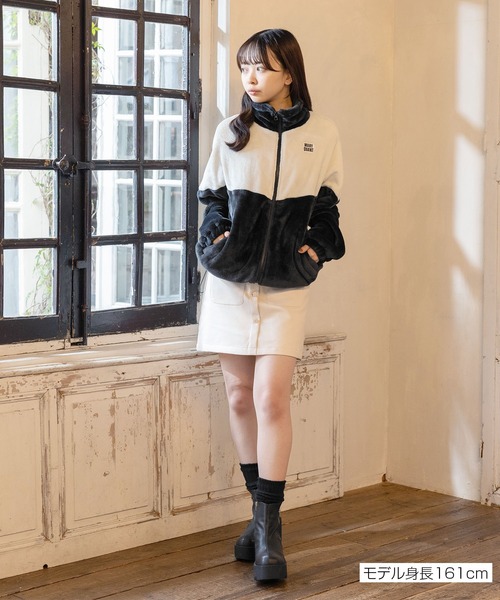 MARY QUANT（マリークワント）の「バイカラーフリースビッグ ブルゾン