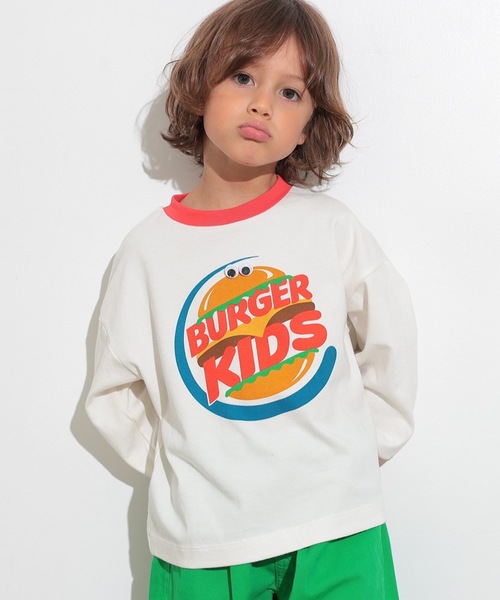 Ocean&Ground（オーシャン&グラウンド）の「プレイフルBIGモチーフロンT（Tシャツ/カットソー・キッズ・オフホワイト/キナリ/イエロー・80/90/95/100/110/120/130/140）」の2枚目の写真