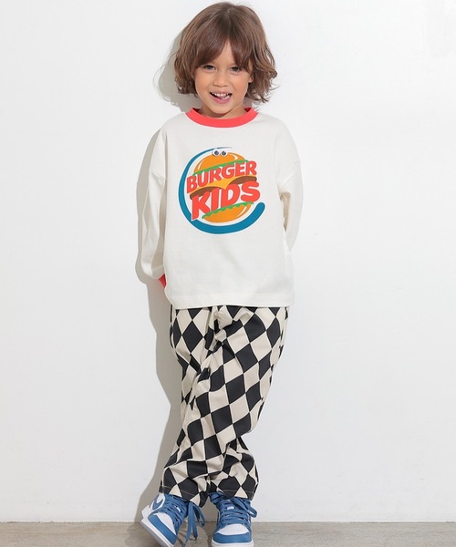 Ocean&Ground（オーシャン&グラウンド）の「プレイフルBIGモチーフロンT（Tシャツ/カットソー・キッズ・オフホワイト/キナリ/イエロー・80/90/95/100/110/120/130/140）」の6枚目の写真